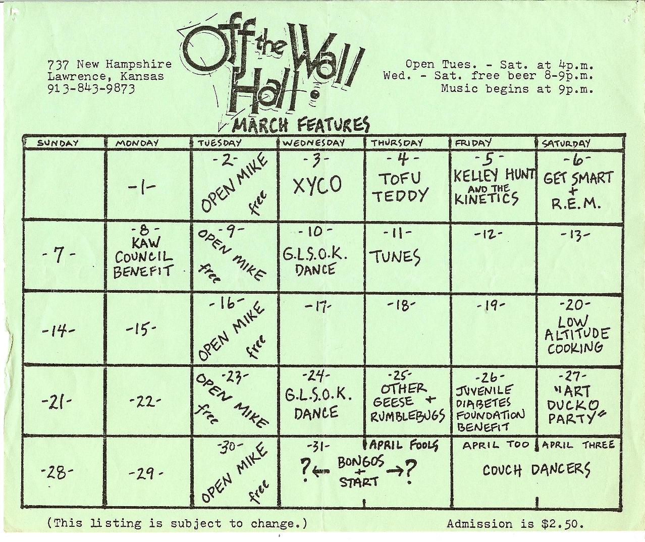 OTWH MAR 1982